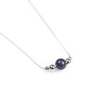 Click to view product details and reviews for Delicate Single Stone Necklace In Silver And Lapis Lazuli Default Title.