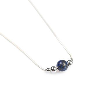 Delicate Single Stone Necklace In Silver And Lapis Lazuli Default Title