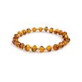 Click to view product details and reviews for Stretch Bead Bracelet In Silver And Amber Cognac.