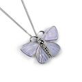 Click to view product details and reviews for Common Blue Butterfly Necklace In Silver And Blue Lace Agate 16 42cm.