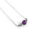 Click to view product details and reviews for Delicate Single Stone Necklace In Silver And Amethyst Default Title.