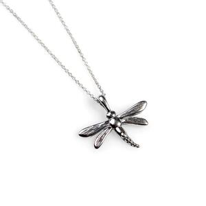 Dragonfly Necklace In Silver 16 42cm