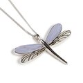 Click to view product details and reviews for Dragonfly Necklace In Silver And Blue Lace Agate 16 42cm.