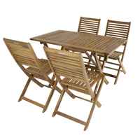 Acacia Hardwood 5pc Garden Furniture Set - Table & 4 Chairs