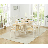 Phylis Round Oak & Cream Extending Dining Table
