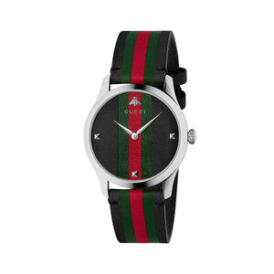 Gucci G Timeless Leather Strap Watch Ya1264079