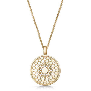 Rox Boho Gold Vermeil Plated Long Disc Pendant