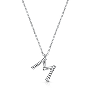 Rox Bamboo Sterling Silver Letter M Pendant