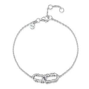Rox Cane Silver Oval Linked Bracelet