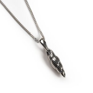 Turritella Slim Silver Seashell Sea Shell Necklace 16 42cm