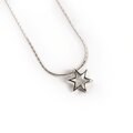 Click to view product details and reviews for Open Star Necklace In Silver 16 42cm.