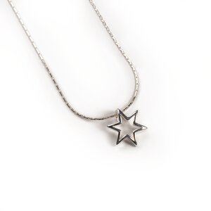 Open Star Necklace In Silver 16 42cm
