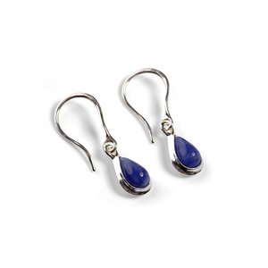 Teardrop Hook Earrings In Silver And Sodalite Default Title