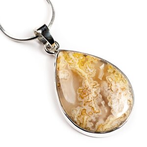 Plume Agate Necklace Natural Designer Gemstone 16 42cm