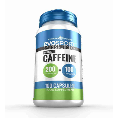 EvoSport Caffeine 200mg Capsules for Focus & Stamina - 100 Capsules