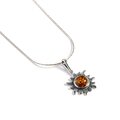 Click to view product details and reviews for Sunflower Necklace In Silver And Amber Yellow 16 42cm.