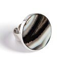 Click to view product details and reviews for Finest Quality Black Banded Agate Ring Natural Designer Gemstone Default Title.