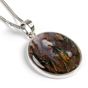 Beautiful Bull Canyon Agate Necklace Natural Designer Gemstone 16 42cm