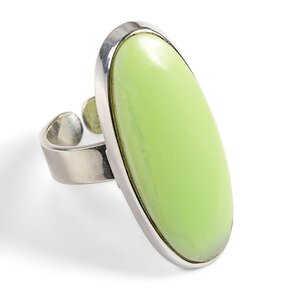 Lemon Chrysoprase Adjustable Ring Natural Designer Gemstone Default Title
