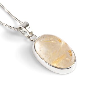 Brazilian Golden Routile Gemstone Necklace Natural Designer Gemstone 16 42cm