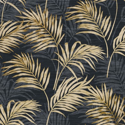Lounge Palm Wallpaper Black / Gold GranDeco A46104