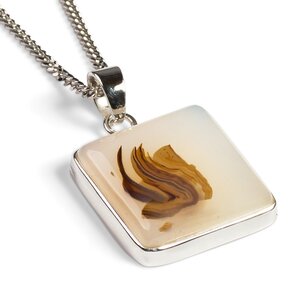 Scenic Dendritic Agate Necklace Natural Designer Gemstone 16 40cm