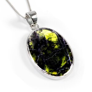 Black Serpentinite Magnetite Necklace Natural Designer Gemstone 16 40cm