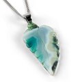 Click to view product details and reviews for Hand Carved Leaf Necklace In Green Onyx Natural Designer Gemstone 16 42cm.