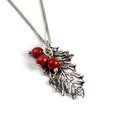 Click to view product details and reviews for Small Holly Leaf With Berries Necklace In Silver 16 40cm.