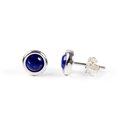 Click to view product details and reviews for Small Round Stud Earrings In Silver And Lapis Lazuli Default Title.