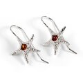 Click to view product details and reviews for Starfish Hook Earrings In Silver And Amber Default Title.
