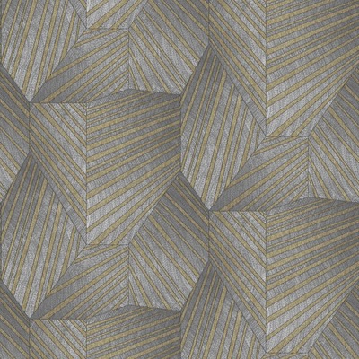 Elle Decoration Geometric D Triangle Wallpaper Grey Gold 1015210