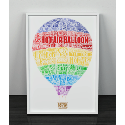 Personalised Hot Air Balloon Word Art Picture