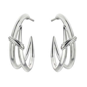 Shaun Leane Sabre Deco Silver Twist Hoop Earrings Code Sa074ssnaeos