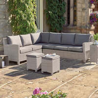 Kettler Palma Signature Corner Right Hand White Wash Wicker Outdoor Sofa Set