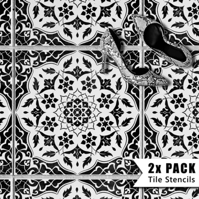 Azar Tile Stencil - 13" (330mm) / 2 pack (2 stencils)
