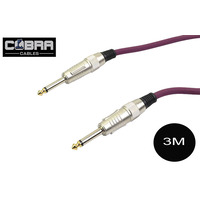 1/4"  (6.35mm) Mono Jack to Jack Cable Purple 3m