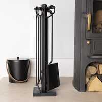 Palm Fireside Companion Set Tool Stand Square Base Black Matte Finish