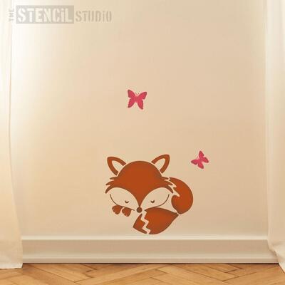 Fox Snoozing Stencil - L - 34.4 x 31.5 cm (13.5 x 12.4 inches)