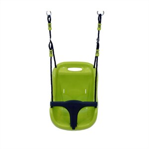 Green Baby Swing Seat With Safety Back Support Adjustable Ropes Secure