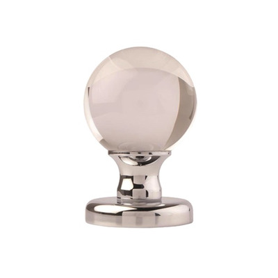 Excel Clear Glass Ball Mortice Door Knobs Polished Chrome - 3850 (sold in pairs) POLISHED CHROME