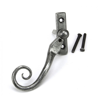 From The Anvil Small Left Or Right Handed Monkeytail Locking Espagnolette Window Fastener, Pewter - 33713 PEWTER - RIGHT HAND