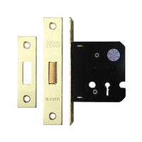 Zoo Hardware 3 Lever Contract Dead Lock (64mm OR 76mm), Electro Brass - ZDC364EB 64mm (2.5 INCH) - ELECTRO BRASS