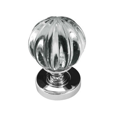 Frelan Hardware Pumpkin Glass Mortice Door Knob, Polished Chrome - JH5202PC (sold in pairs) POLISHED CHROME