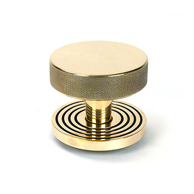 From The Anvil Brompton Beehive Rose Centre Door Knob, Aged Brass - 46736 AGED BRASS - BEEHIVE ROSE