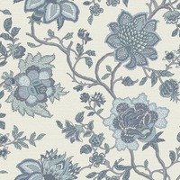 Jacobean Floral Trail Wallpaper Blue Holden 13590