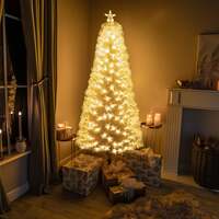 White Fibre Optic Christmas Tree with Feathery Warm White Fibre Optic Lights 2ft - 7ft, 5FT / Beginning of September 2024