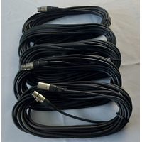 Set of 5 XLR Mic Cables 10m - Long Studio Leads with Rewireable XLR Plugs