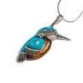 Click to view product details and reviews for Large Kingfisher Bird Necklace In Silver Turquoise And Amber 165 42cm.