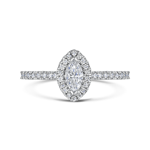 Marquise Cut Diamond Halo Ring 061cts